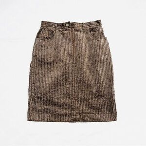 Vintage BFA Classics Brown Corduroy Broad Wale Midi Skirt